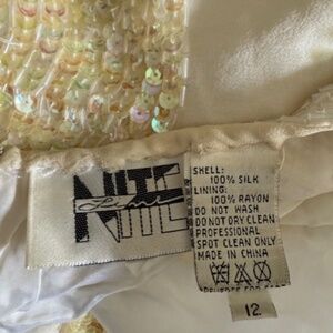 White sequin, fringed dress, size 12